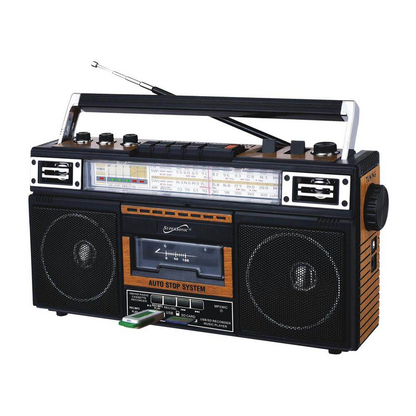 Supersonic 4 Band Bluetooth Radio & Cassette Player + Cassette To Mp3 Converter