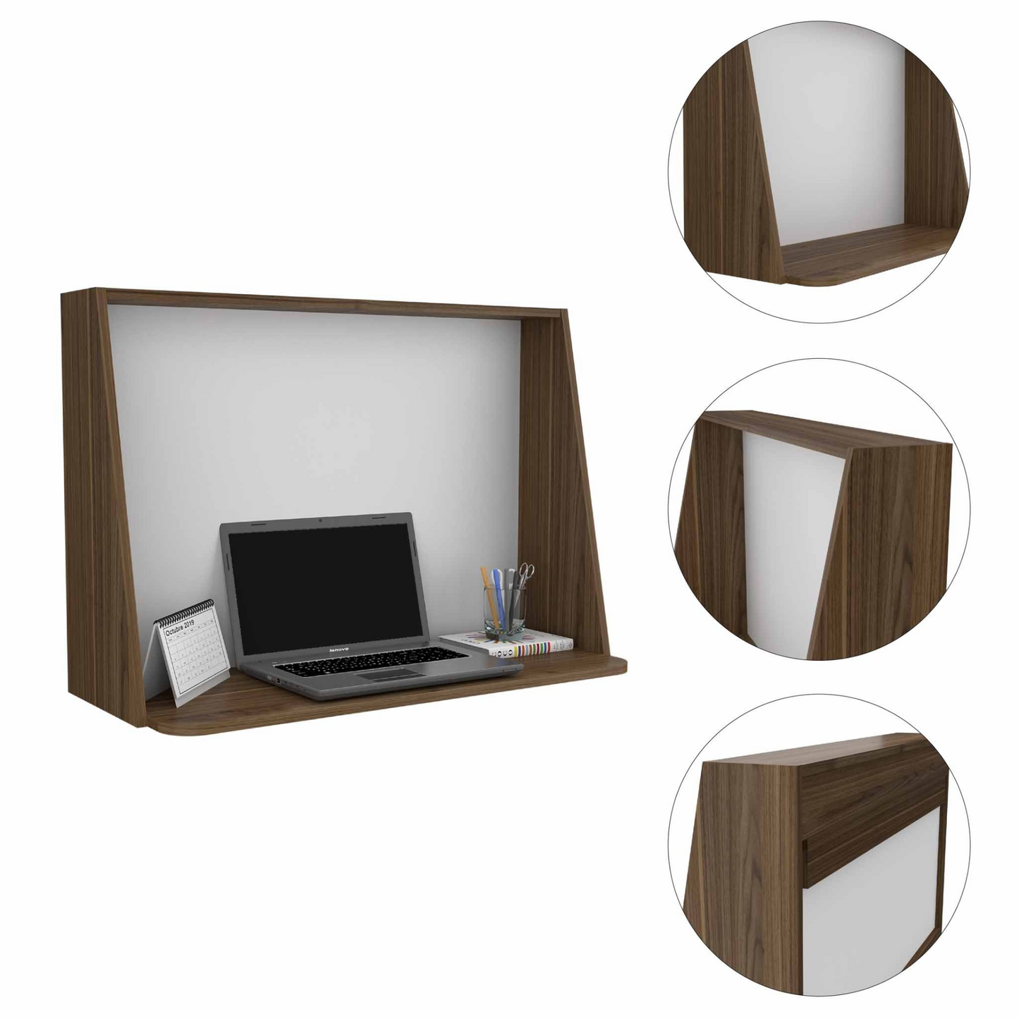 Vasco Wall Desk, Desktop Shelf