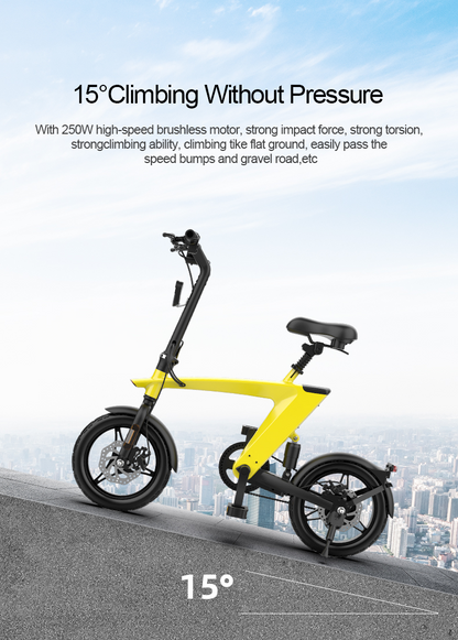 The Max foldable E-Bike Solarbeam Yellow  Range 35km - Top Speed 25km/h