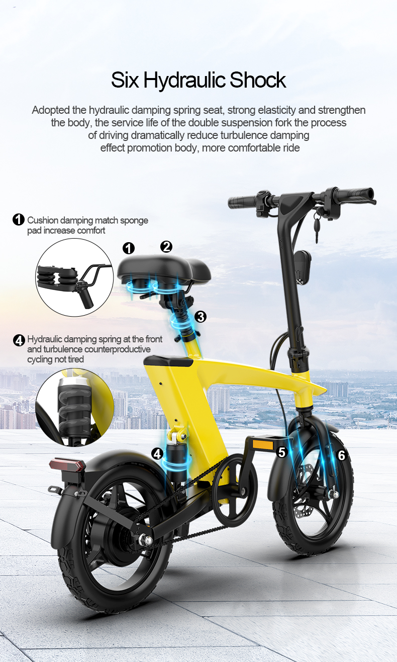 The Max foldable E-Bike Carbon Black Range 35km - Top Speed 25km/h