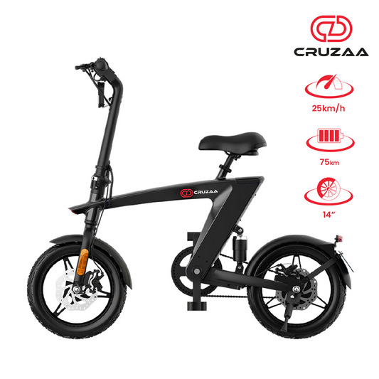 The Max foldable E-Bike Carbon Black Range 35km - Top Speed 25km/h