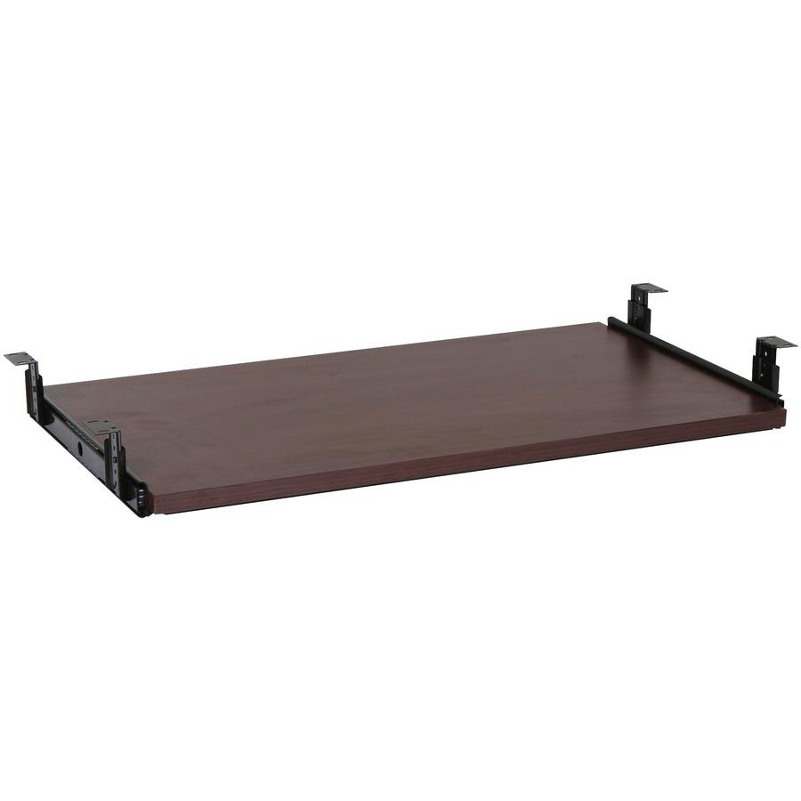 Lorell Mahogany Laminate Keyboard Tray - 25.6" Width x 15.1" Depth - Mahogany - 1