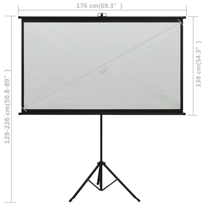 vidaXL Projection Screen with Tripod 84" 4:3