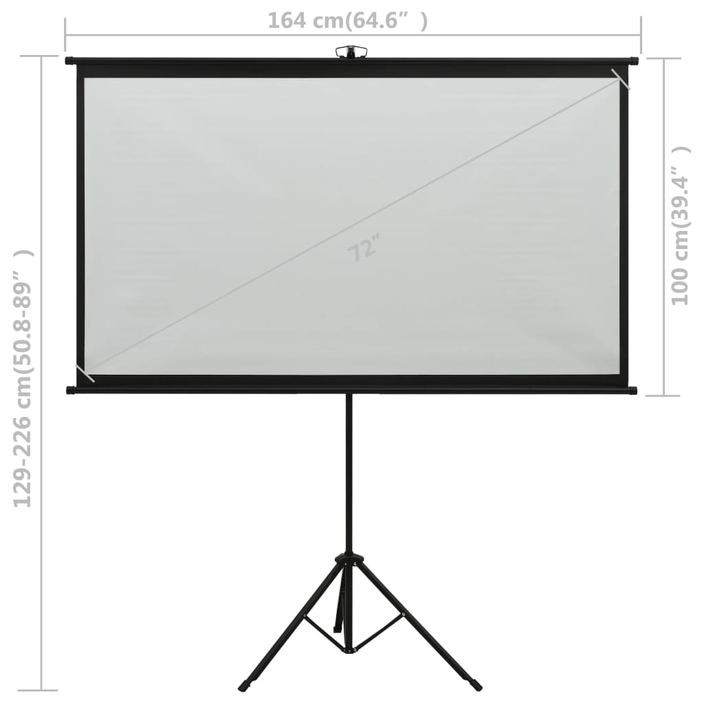 vidaXL Projection Screen with Tripod 72" 16:9