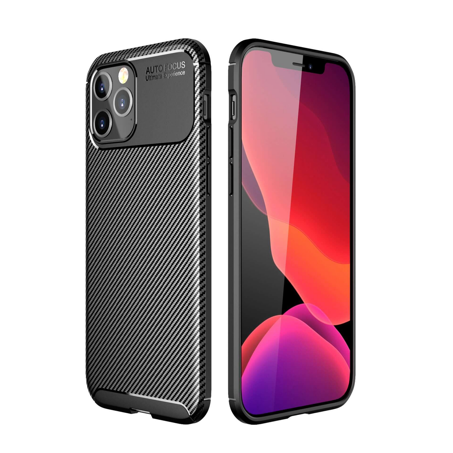 Carbon Fibre TPU Black Case - For iPhone 12 Pro Max