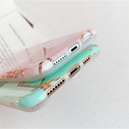 Marble Effect Soft TPU Pink Case - For iPhone 11