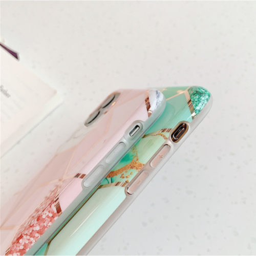 Marble Effect Soft TPU Pink Case - For iPhone 11