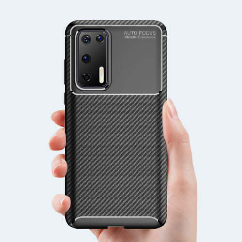 Carbon Fibre TPU Black Case - For Huawei P40