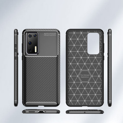 Carbon Fibre TPU Black Case - For Huawei P40