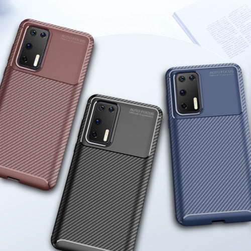 Carbon Fibre TPU Black Case - For Huawei P40