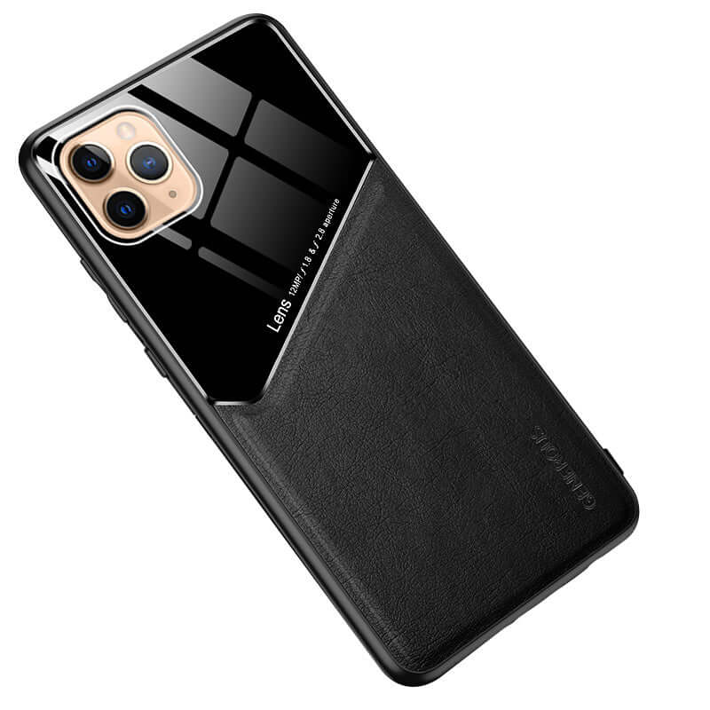 Acrylic + PU Leather Black Case - For iPhone 12 / 12 Pro Case