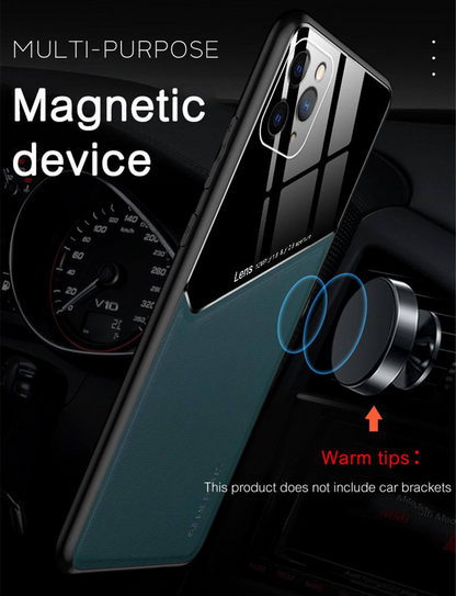 Acrylic + PU Leather Black Case - For iPhone 12 / 12 Pro Case