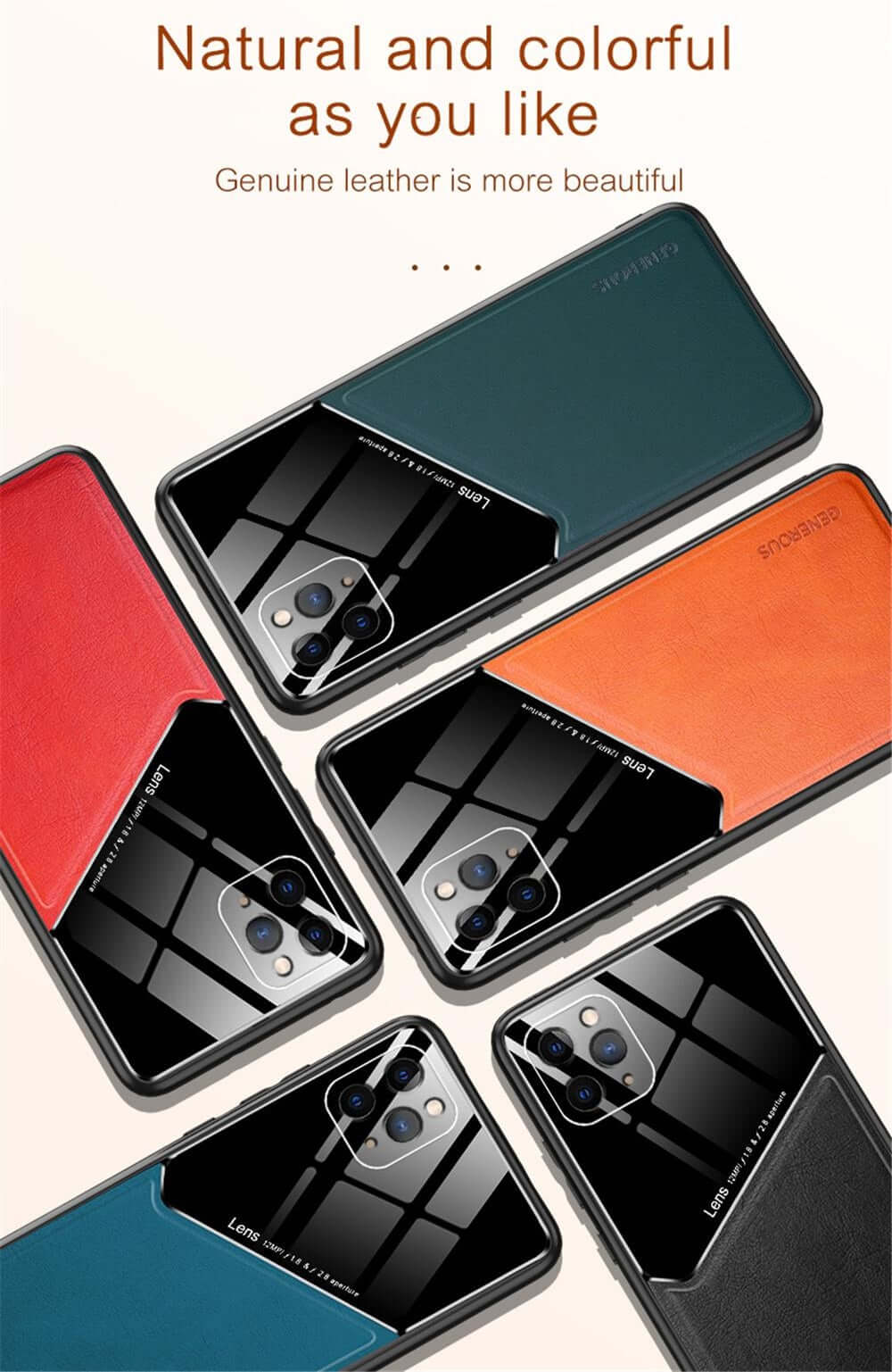 Acrylic + PU Leather Black Case - For iPhone 12 / 12 Pro Case