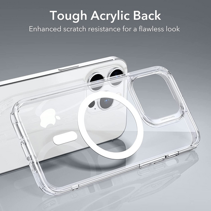 i7 USA Super Magnetic for iPhone 14 Pro Max Case Clear, [Compatible with MagSafe] [Non-Yellowing] Slim Fit Yet Protective Military Grade Shockproof Bumper with Airbag Cover 6.7 inch - Crystal Clear