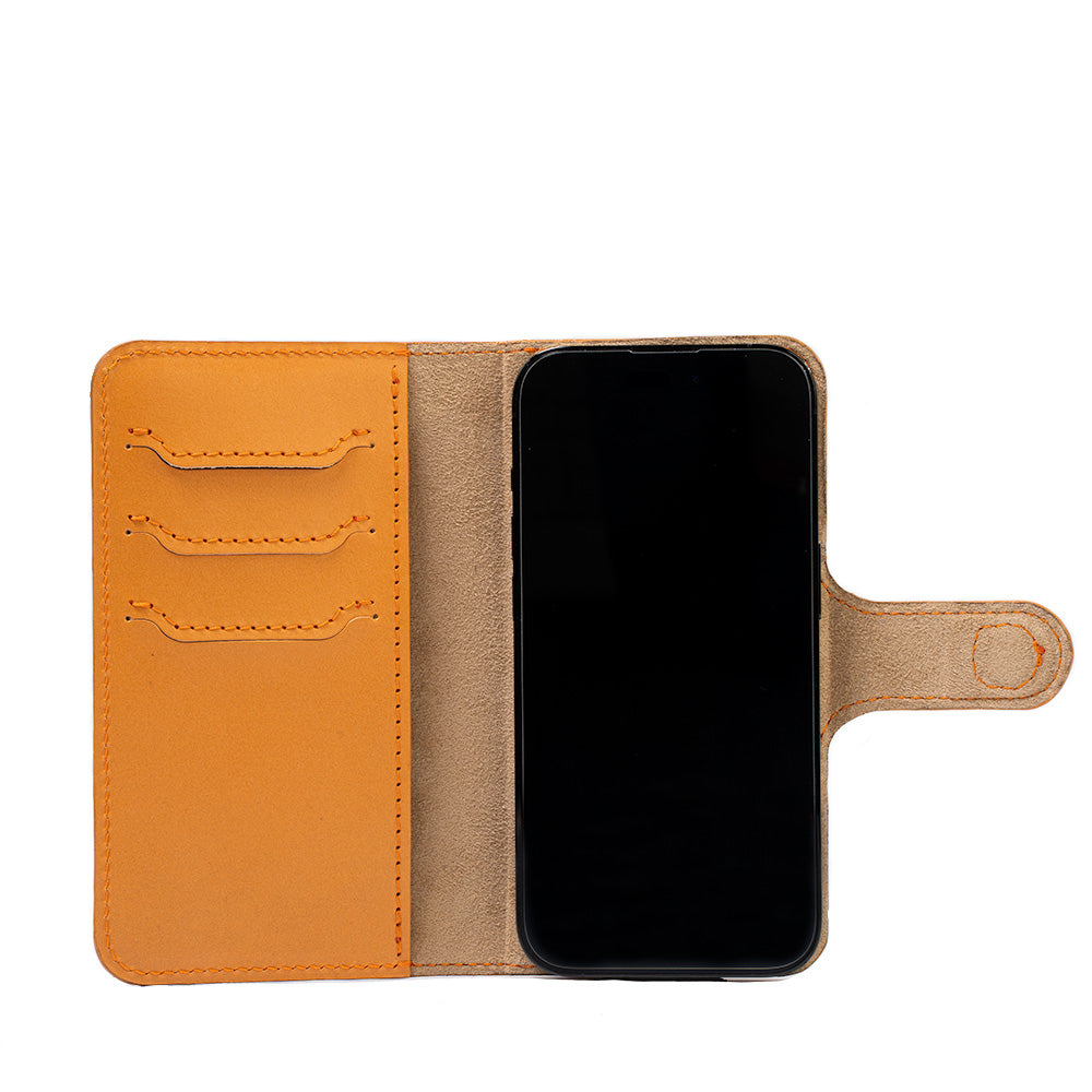 iPhone 14 series Leather MagSafe Folio Case Wallet with Grip