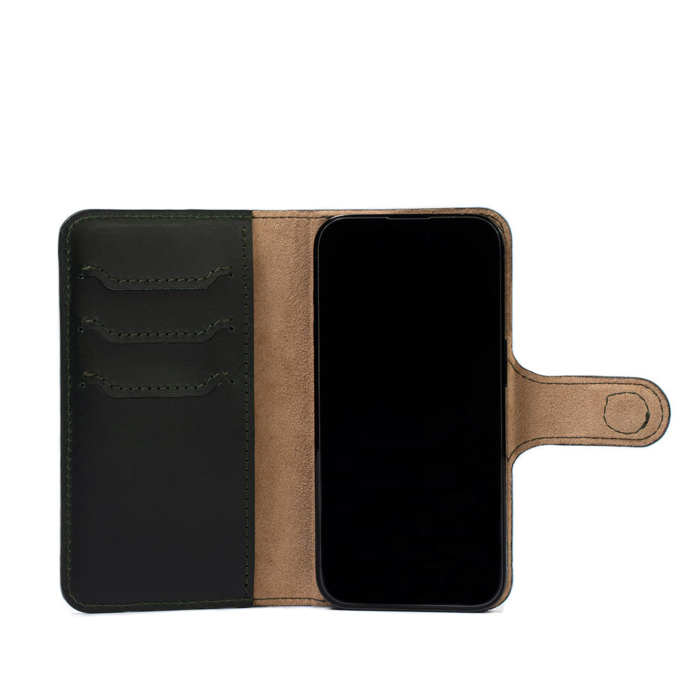 iPhone 14 series Leather MagSafe Folio Case Wallet with Grip