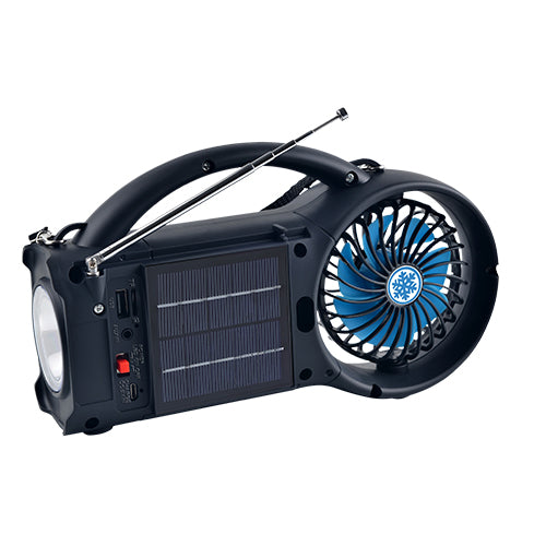 Supersonic Solar Power Bluetooth Speaker with FM Radio / LED Torch Light / Fan