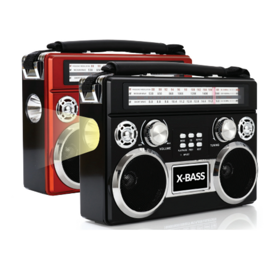 Supersonic Portable 3 Band Radio with Bluetooth and Flashlight