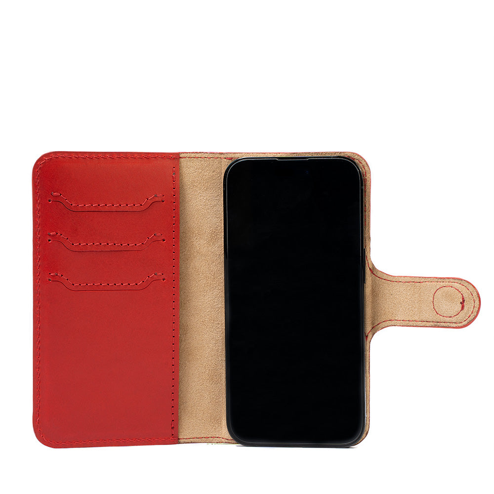 iPhone 14 series Leather MagSafe Folio Case Wallet with Grip