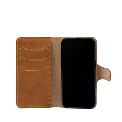 iPhone 14 series Leather MagSafe Folio Case Wallet with Grip