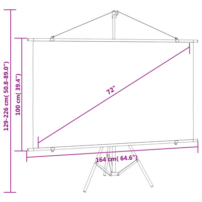 vidaXL Projection Screen with Tripod 72" 16:9