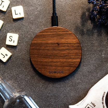 15W Fast Charge Walnut Wood Wireless Charger