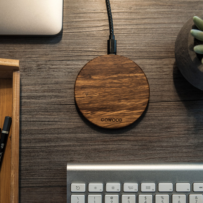 15W Fast Charge Zebra Wood Wireless Charger