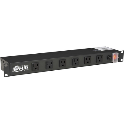 Tripp Lite by Eaton Power Strip Rackmount Metal 120V 5-15R Right Angle 12 Outlet 1U - NEMA 5-15P - 12 NEMA 5-15R