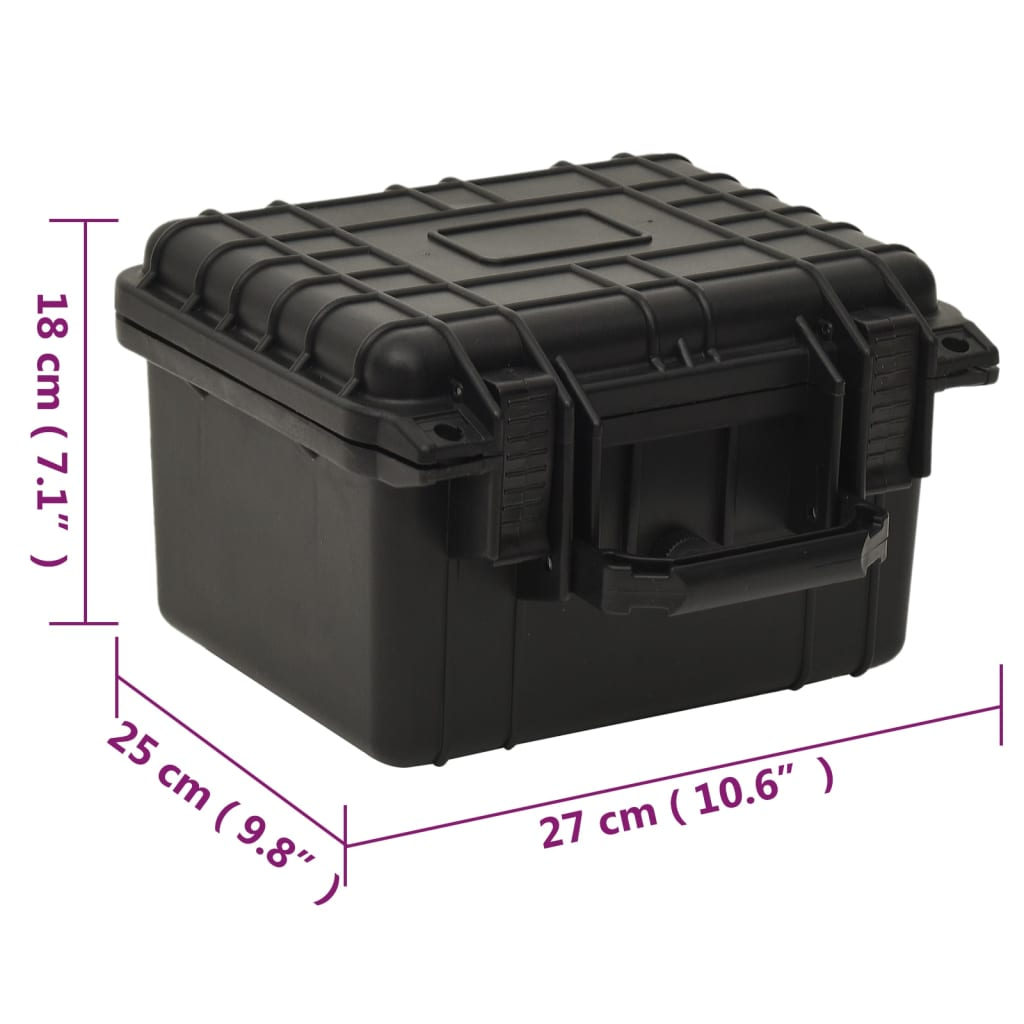 vidaXL Portable Flight Case Black 10.6"x9.8"x7.1" PP