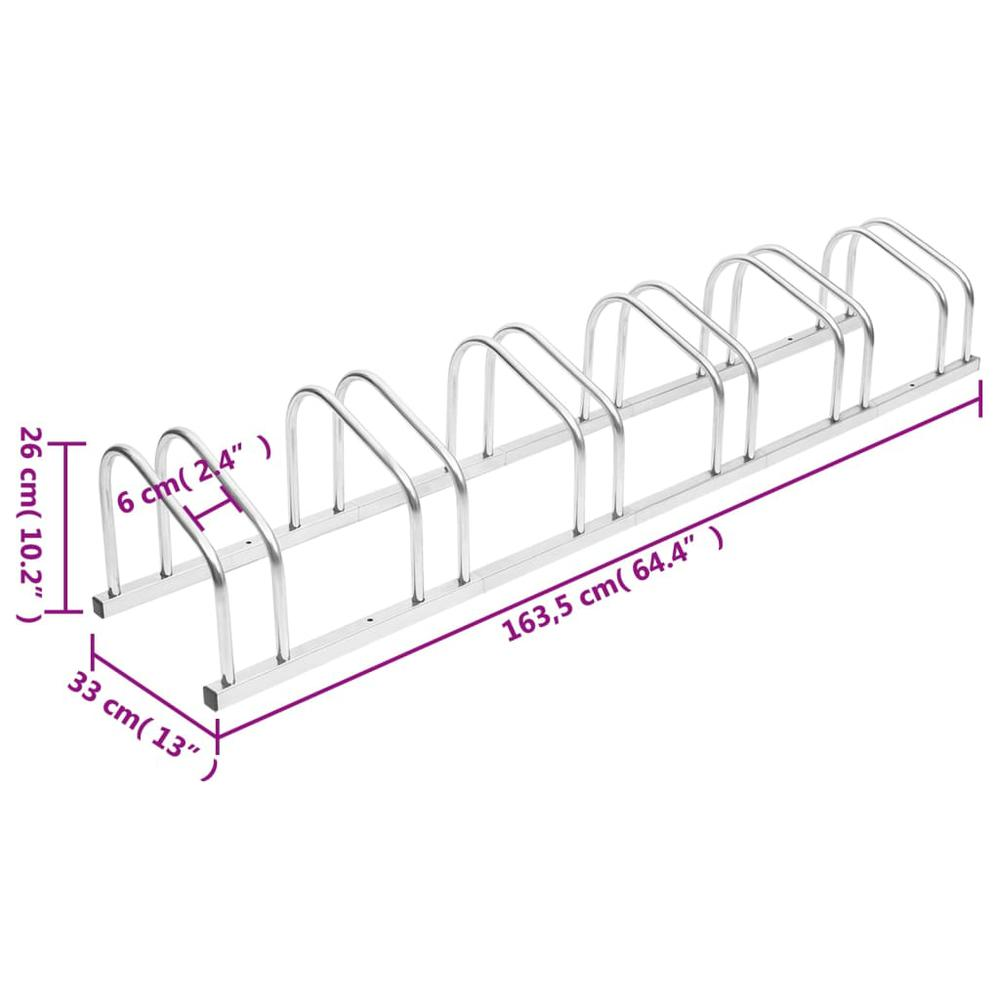 Bike Rack for 6 Bikes Galvanized Steel