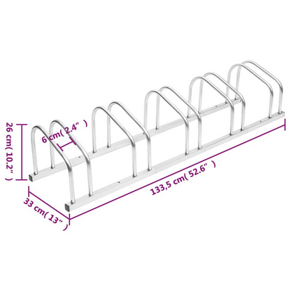 Bike Rack for 5 Bikes Galvanized Steel