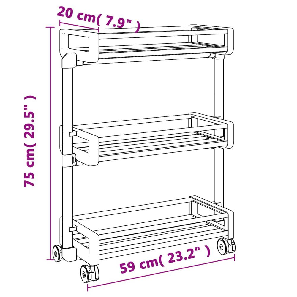 Storage Trolley 23.2"x7.9"x29.5" Aluminum