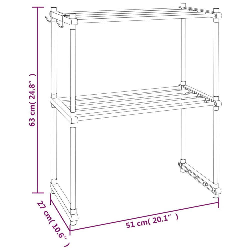 Microwave Shelf White 20.1"x10.6"x24.8" Aluminum