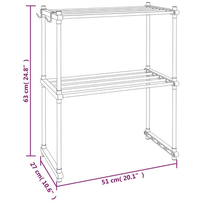 Microwave Shelf White 20.1"x10.6"x24.8" Aluminum