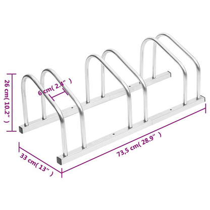 Bike Rack for 3 Bikes Galvanized Steel