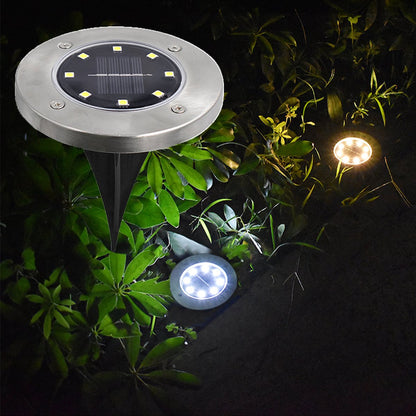 4 LEDs Solar Powered Buried Light Outdoor Pathway Garden Decking Lamps