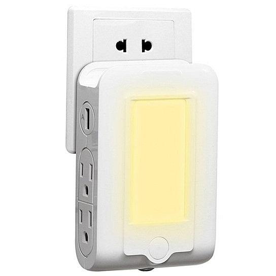 4 in 1 Expert Multitasker Wall Power Adapter Socket And Phone Charger With Night Light Function