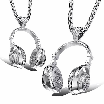 Stainless Steel Silver headphones necklace