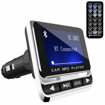 FM12B 1.44 Inch LCD Bluetooth Car MP3 Player Handsfree Wireless FM Transmitter Radio Adapter USB Car Charger Remote Control